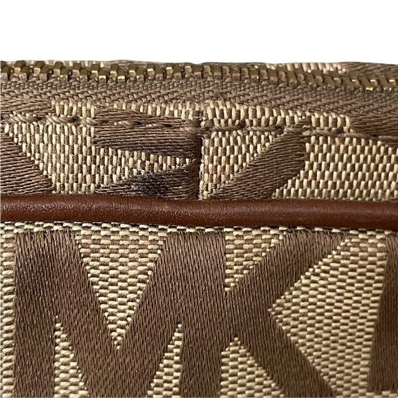 Michael Kors MK Signature Large Satchel Brown & Tan Jacquard Bag - Picture 11 of 15